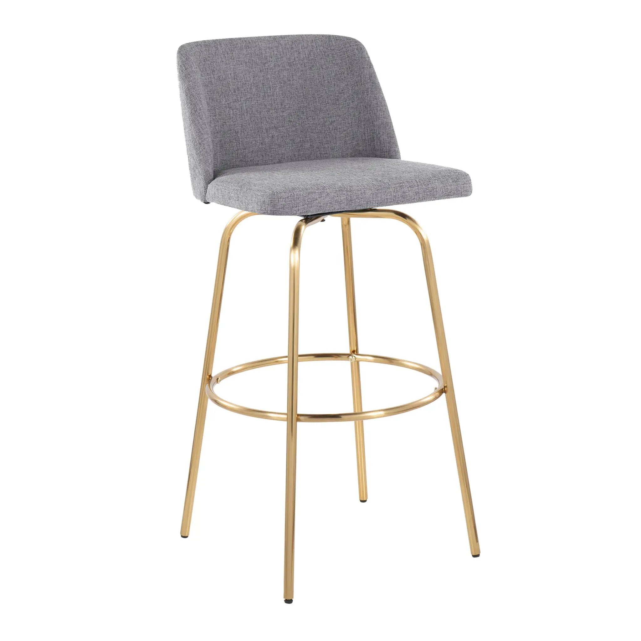 Toriano - Contemporary Fixed Height Barstool With Swivel And Round Footrest (Set of 2) by Unique Piece Furniture