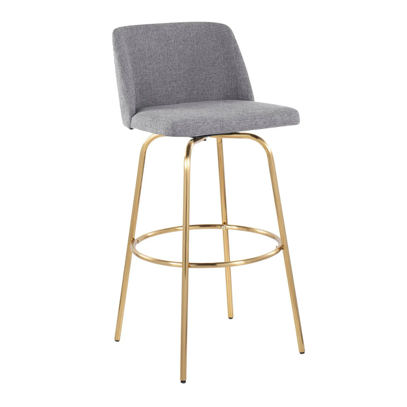 Toriano - Contemporary Fixed Height Barstool With Swivel And Round Footrest (Set of 2) by Unique Piece Furniture