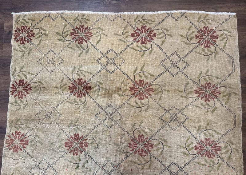 Turkish Rug 5x6, Oushak Carpet, Beige by Jewel Rugs