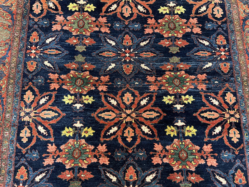 Wonderful Persian Rug 7x10, Navy Blue and Red, Allover Floral Pattern, Bidjar Carpet, Authentic Oriental Rug 7 x 10, Wool Hand Knotted Rug by Jewel Rugs