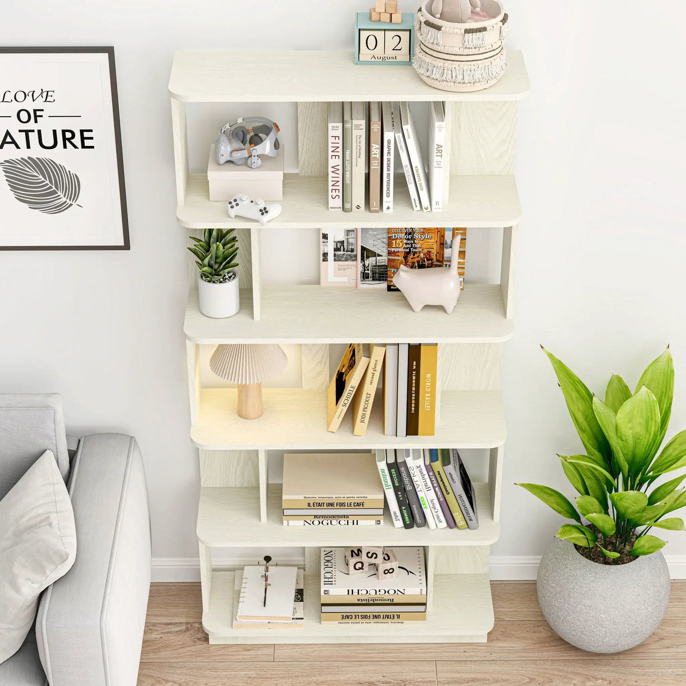 Modern 5 Tier Open Storage Bookcase by HouseOfZazla