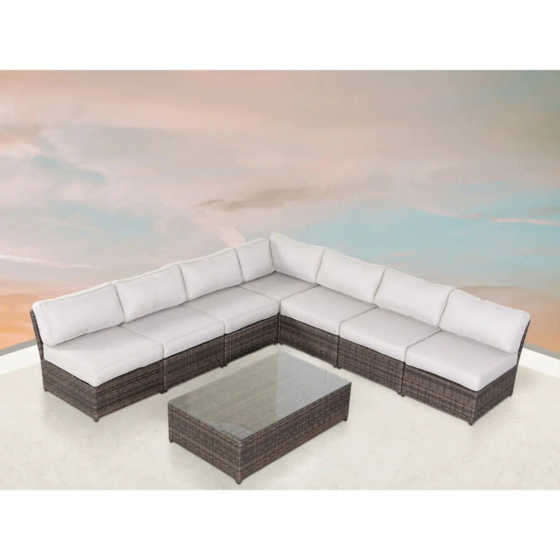 Comfortable Modern Patio Rattan Sectional Set With Cushions by HouseOfZazla