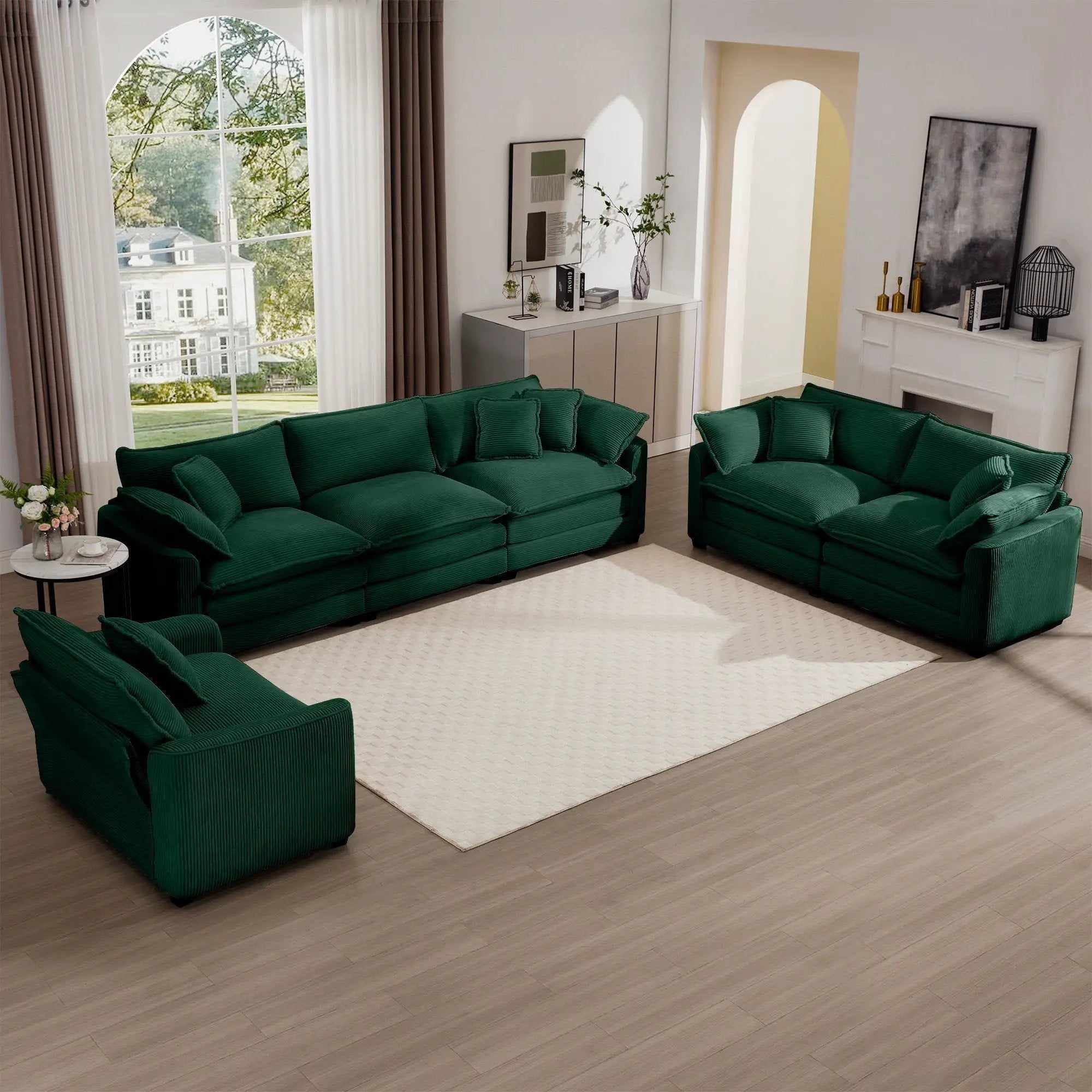 Elegant Oversized Sectional Sofa Set With Deep Seats And Flexible Layout by Unique Piece Furniture