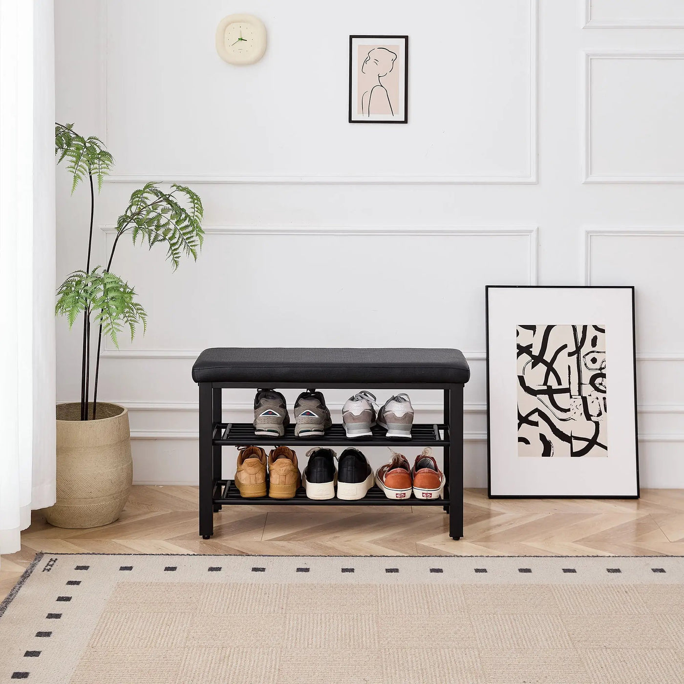 Shoe Bench With Cushion, Storage Seat For Entryway by Unique Piece Furniture