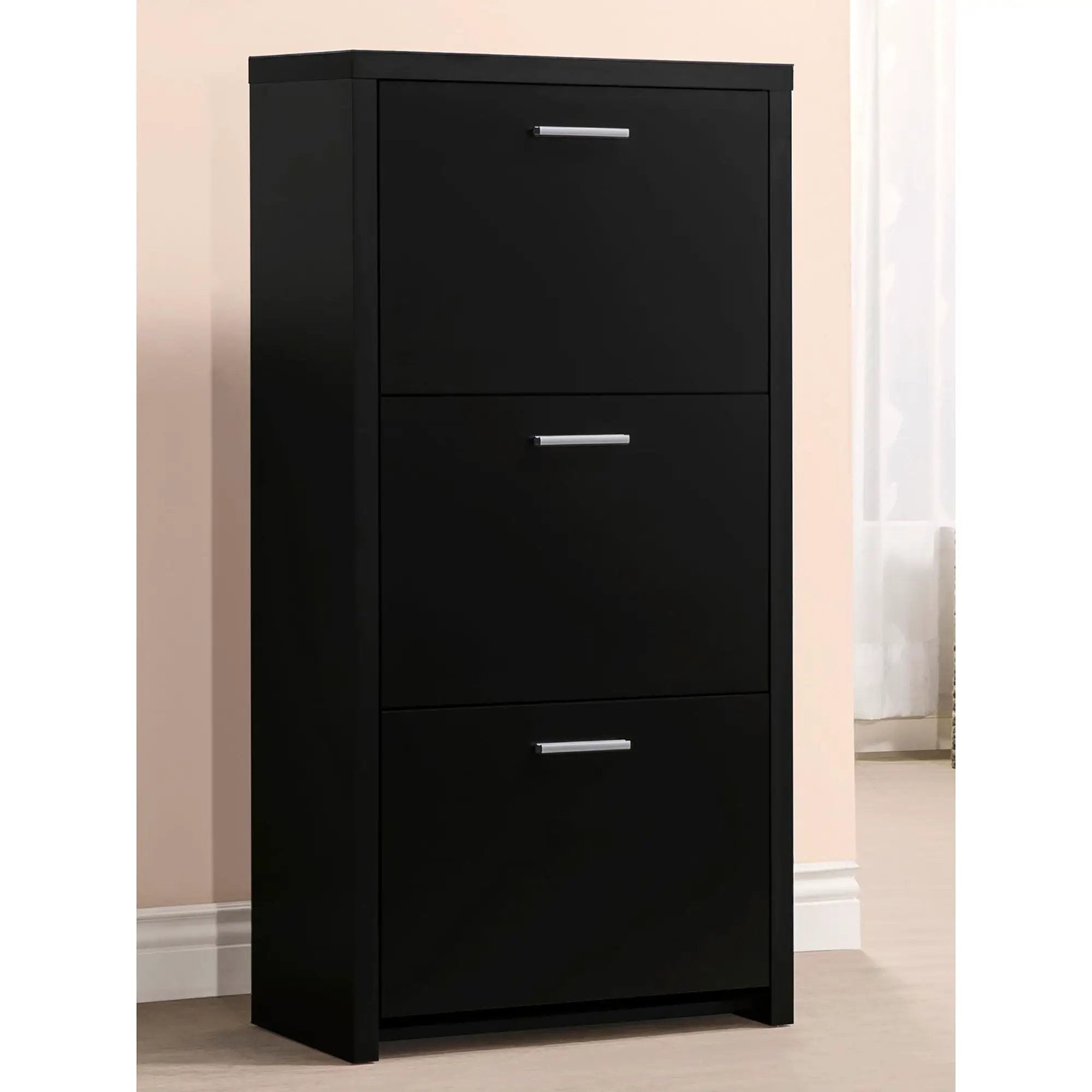 3 Drawer Shoe Rack - Black