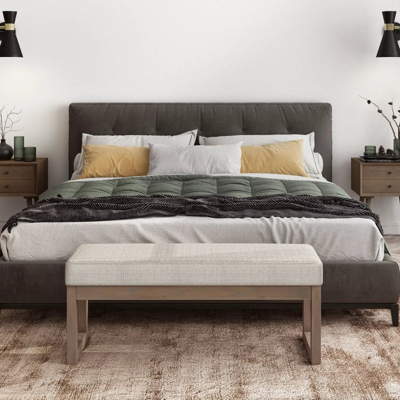 Milltown - Upholstered Ottoman Bench by HouseOfZazla