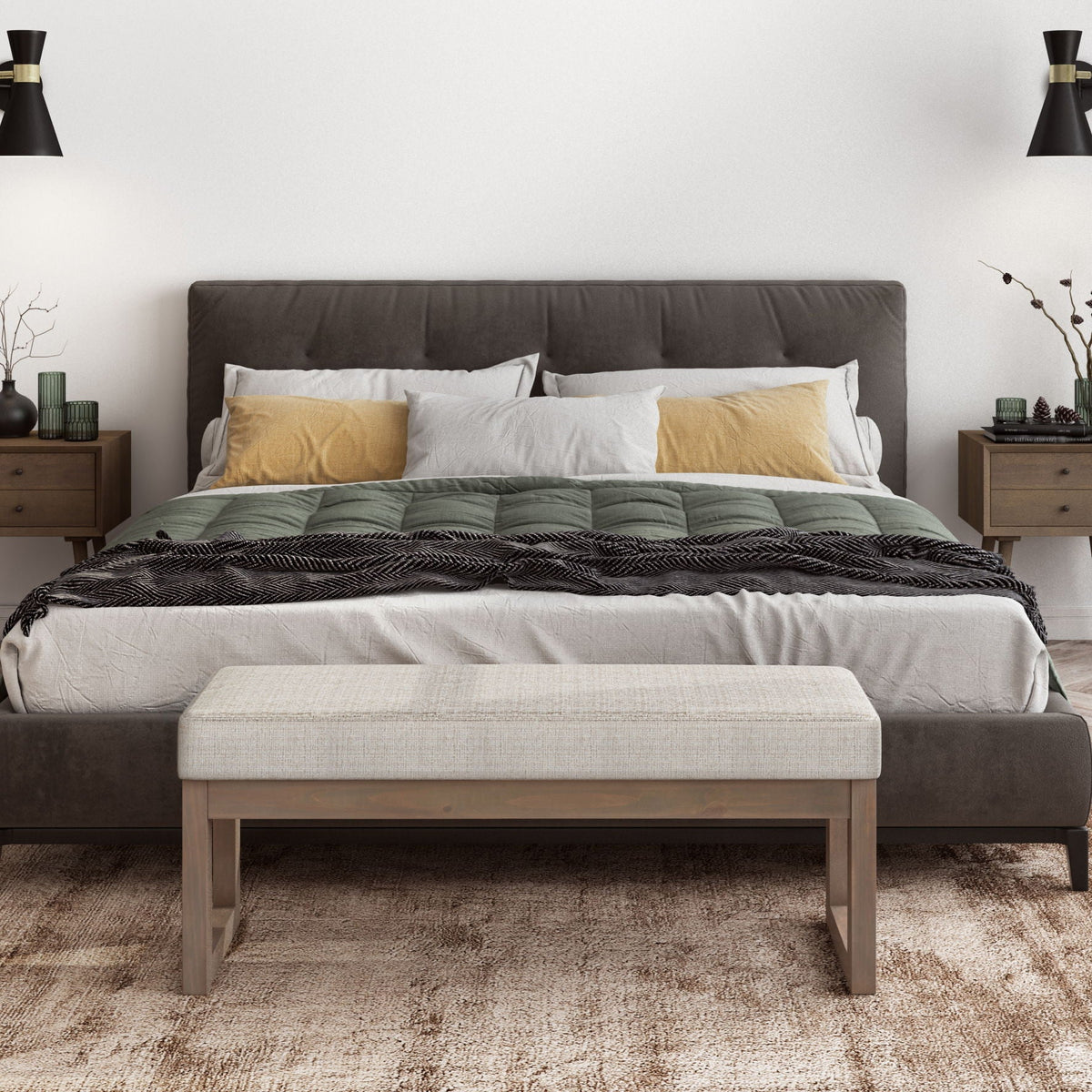 Milltown Upholstered Ottoman Bench with Versatile Design - Multiple Colors, photo 39 of 40