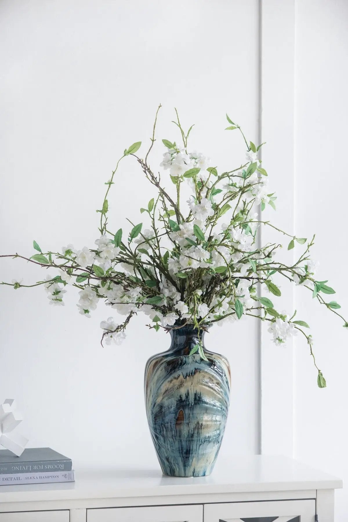 D8.7x15.5' Blue and Brown Reactive Glazed Vase by HouseOfZazla
