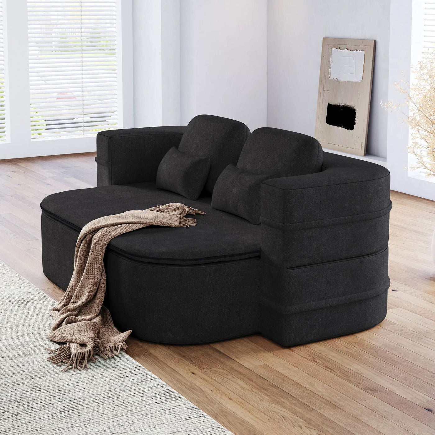 2 In 1 Foldable Sofa Bed With Multi Functional Blanket, Floor Lounge Sofa by HouseOfZazla
