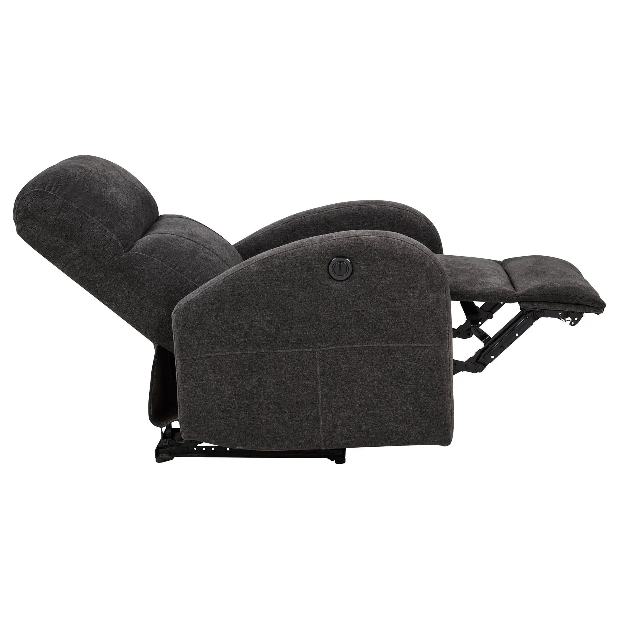 Grant Fabric Upholstered Power Recliner Chair Charcoal Grey by Unique Piece Furniture