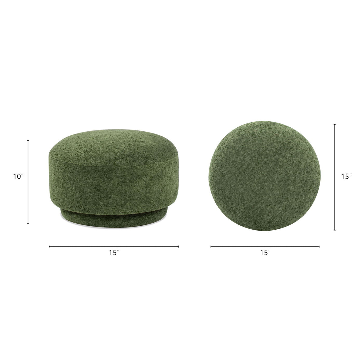 Mushroom Footstool Ottoman with Faux Sheepskin Upholstery - Multiple Colors, photo 11 of 28