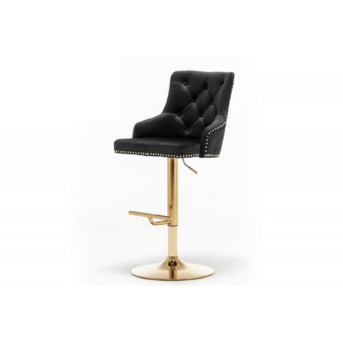 Adjustable Swivel Bar Stool with Nailhead Trim - Set of 2, photo 6 of 20