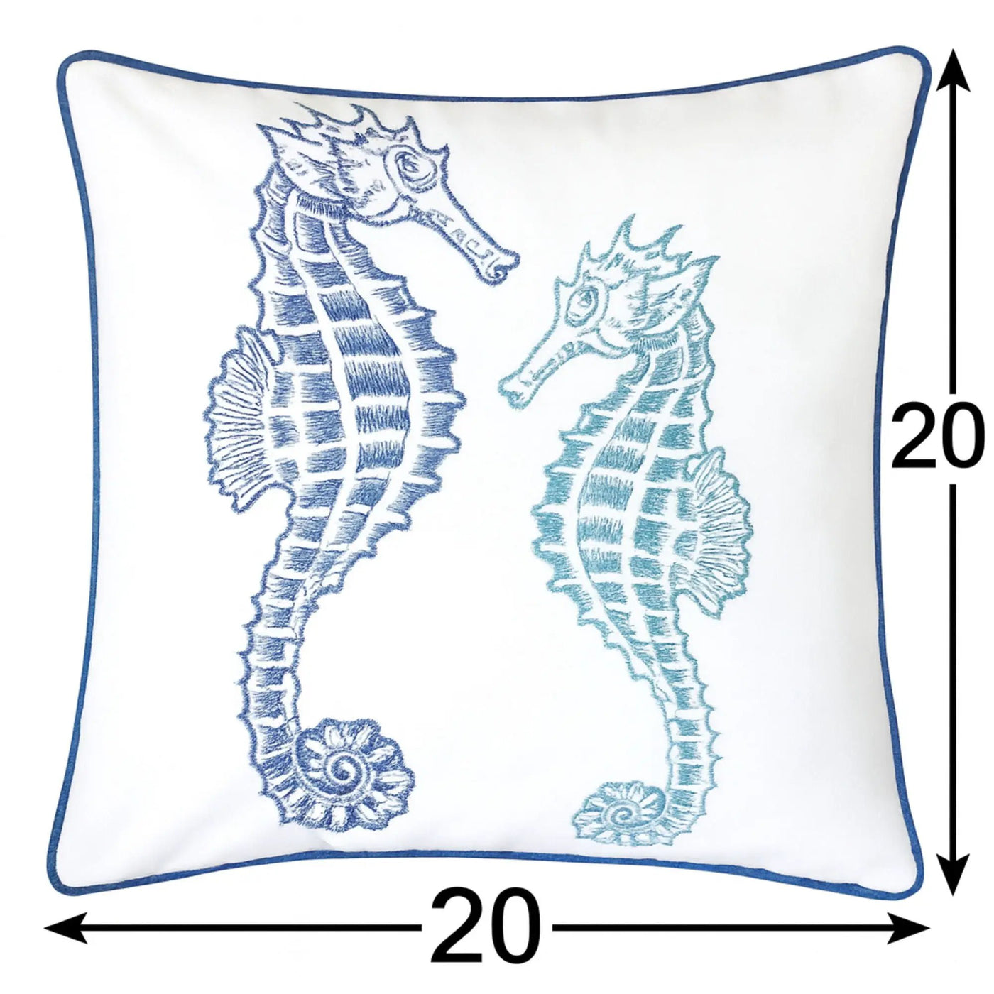 Seahorses Pillow Cover With Matching Back by HouseOfZazla