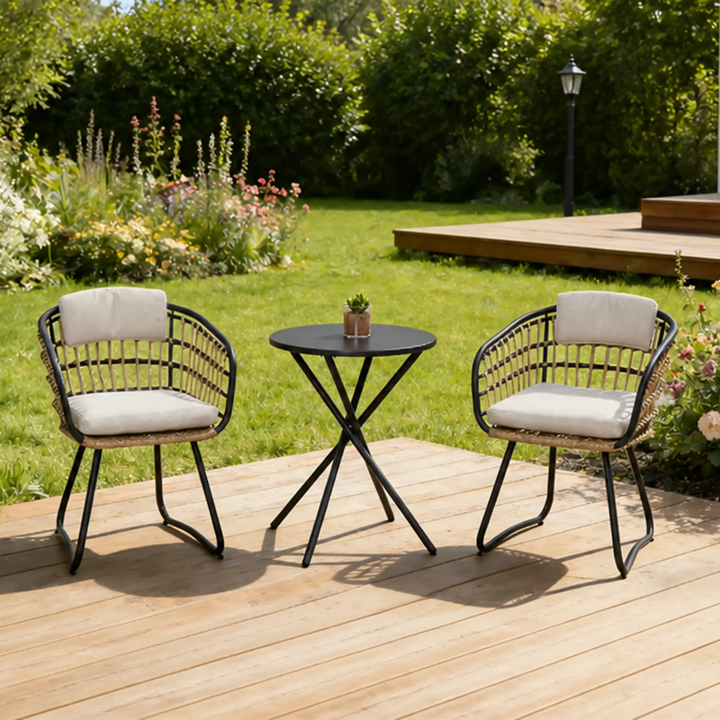 3-Piece Outdoor Wicker Bistro Set by HouseOfZazla