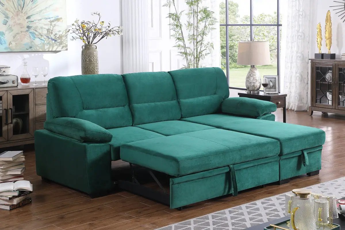 Kipling - Reversible Sleeper Sectional Sofa Chaise by HouseOfZazla