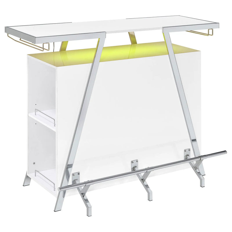 Araceli Freestanding LED Home Bar Cabinet White High Gloss by Unique Piece Furniture