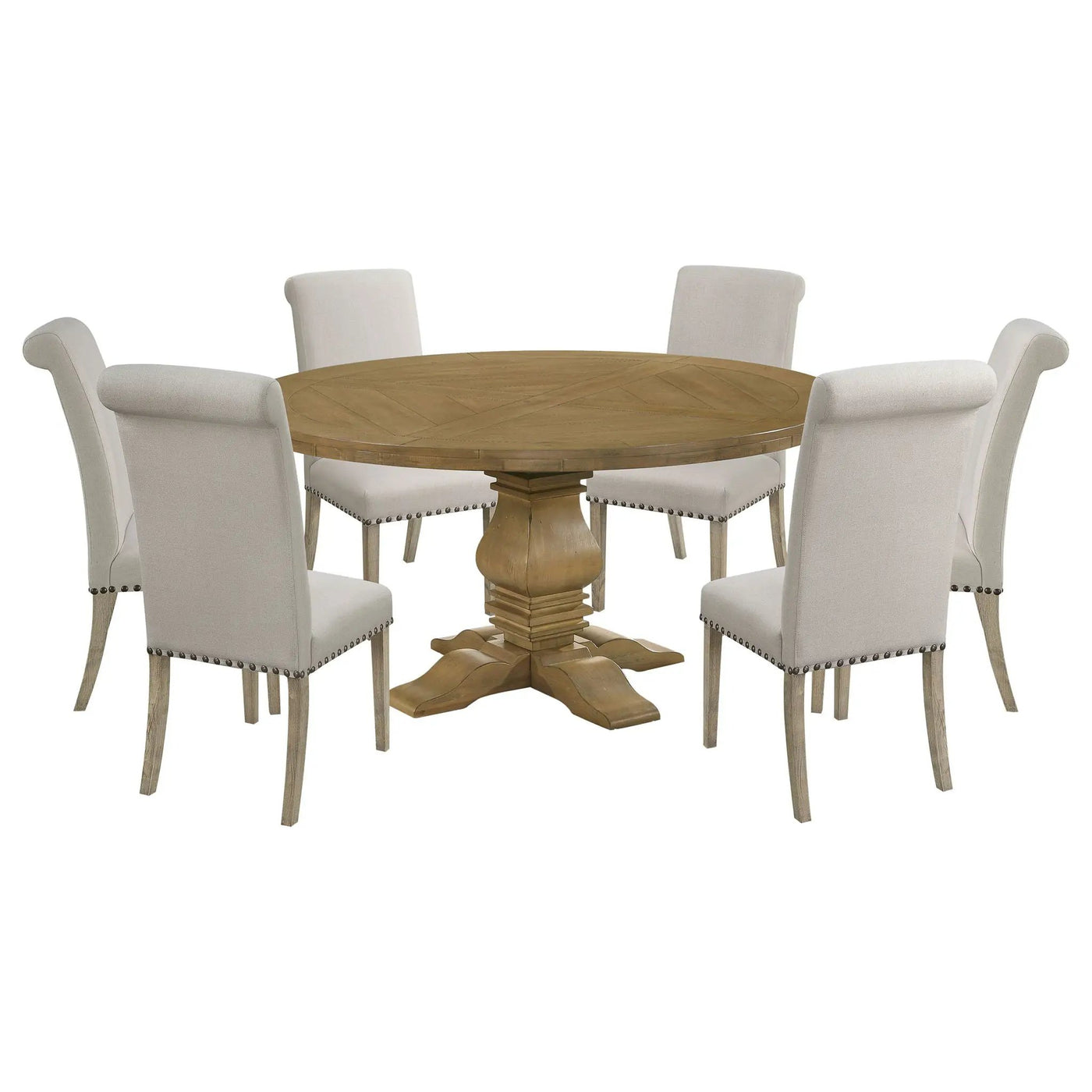 Round Dining Table Set With Upholstered Chairs by HouseOfZazla