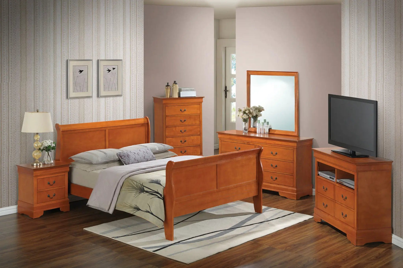 Louis Phillipe - Panel Sleigh Bed by HouseOfZazla