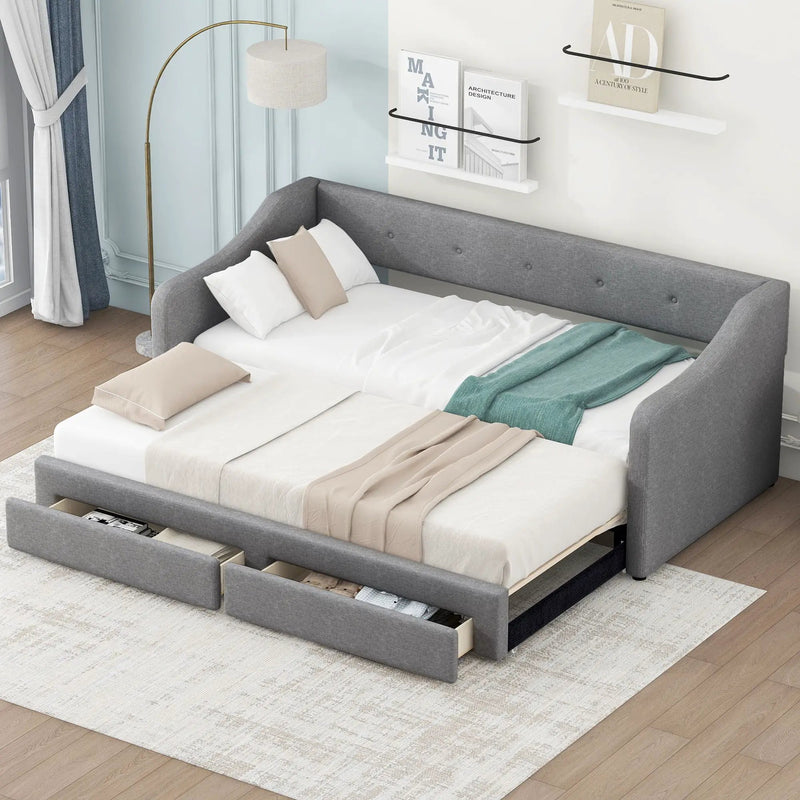 Upholstered Daybed With 2 Drawers by HouseOfZazla