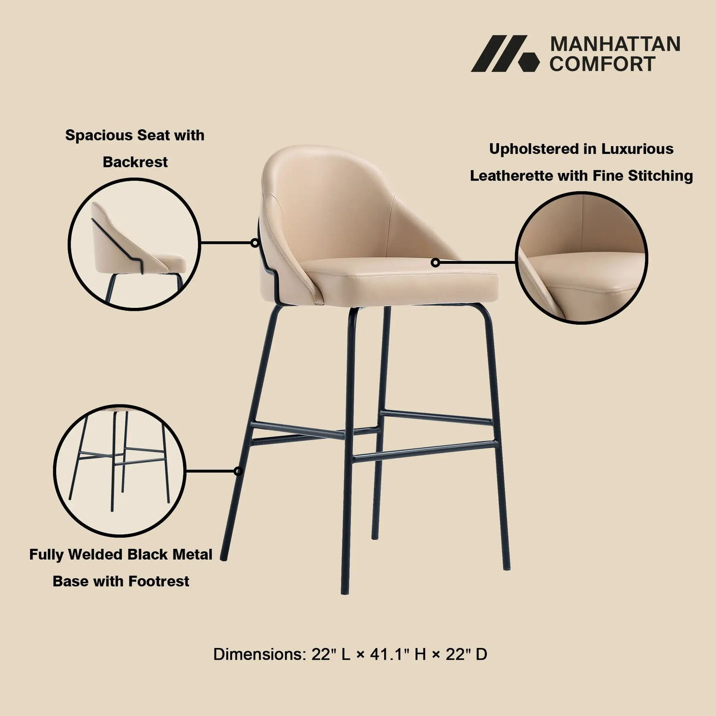 Gracie - Upholstered Barstool by HouseOfZazla