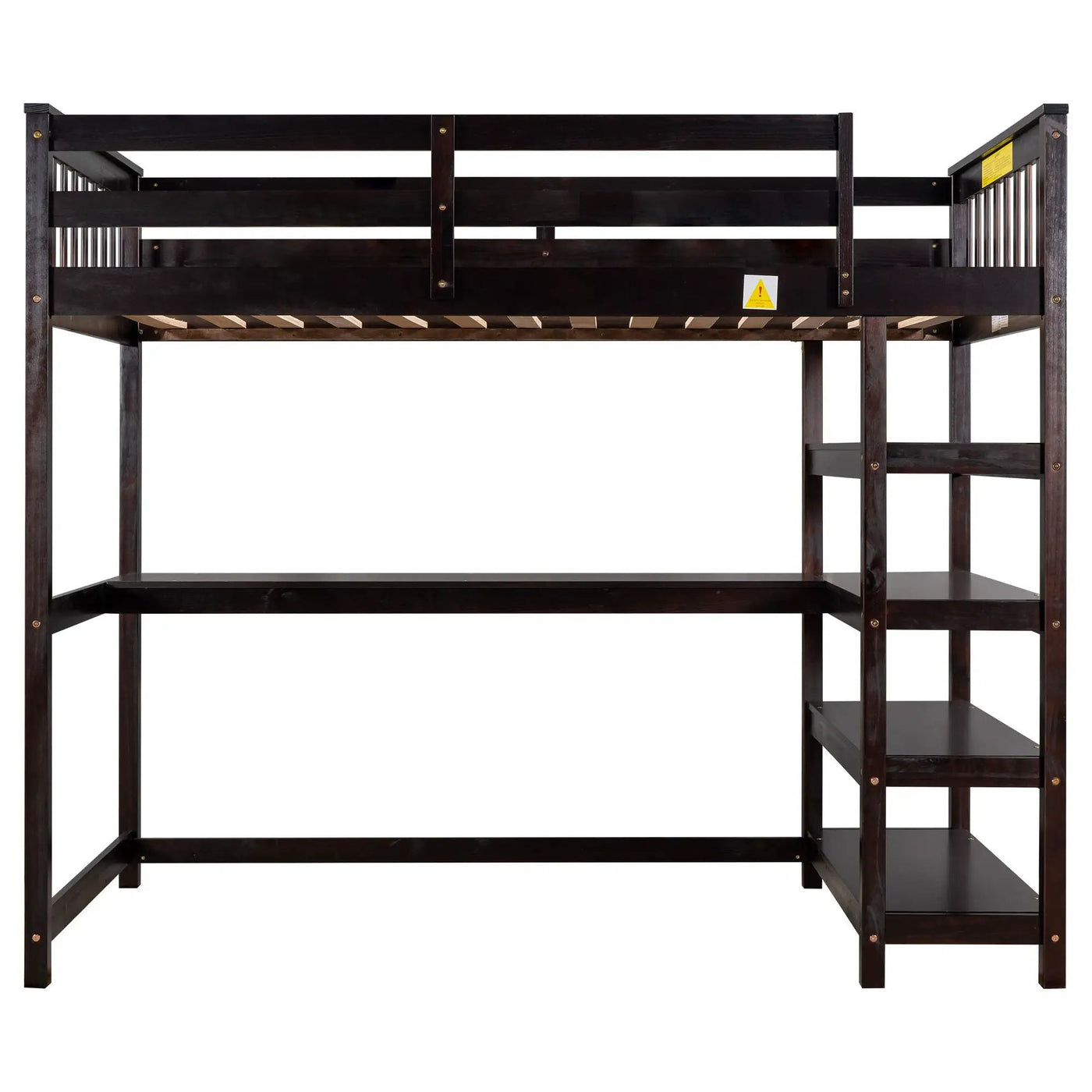 Loft Bed With Storage Shelves And Under Bed Desk by HouseOfZazla