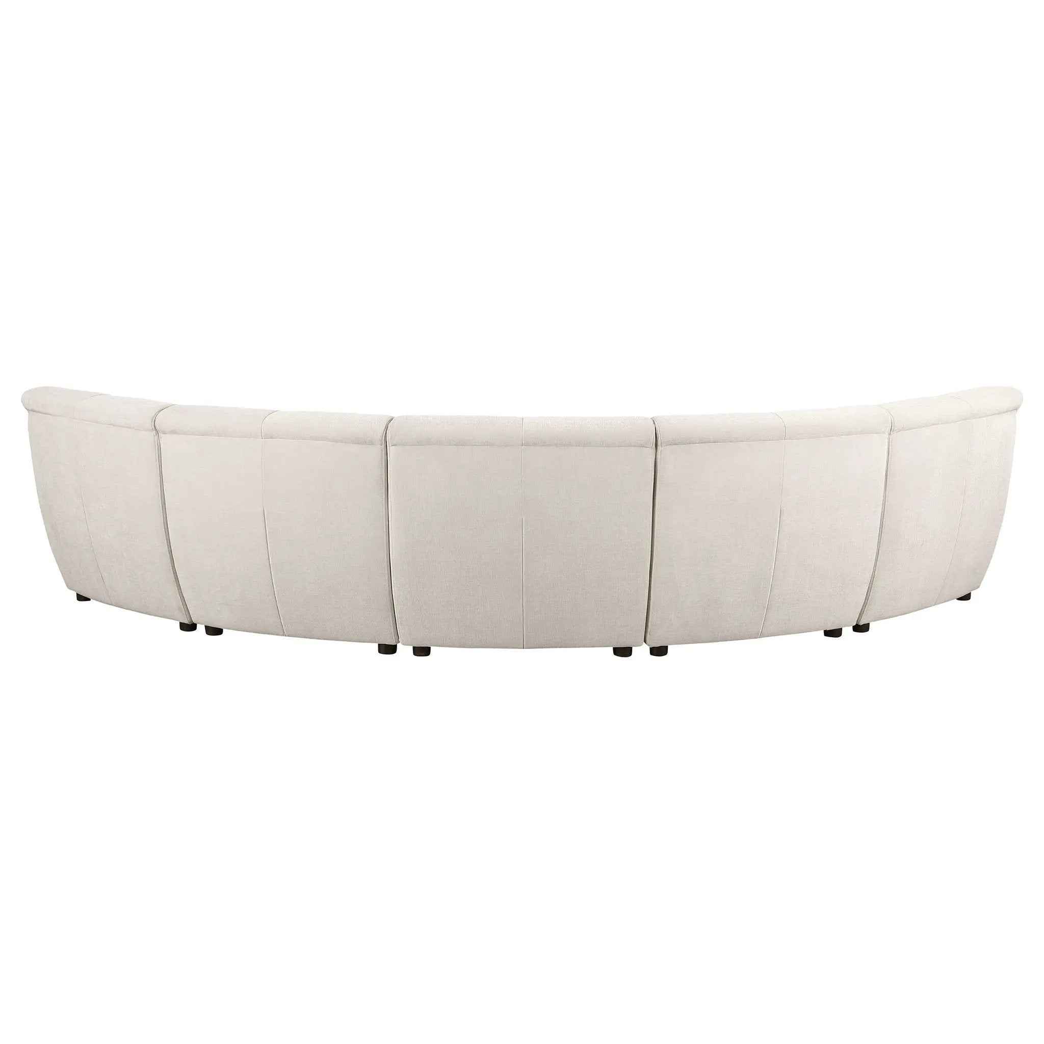 Oliver - 5 Piece Upholstered Sectional Sofa With Curved Silhouette - Ivory by HouseOfZazla
