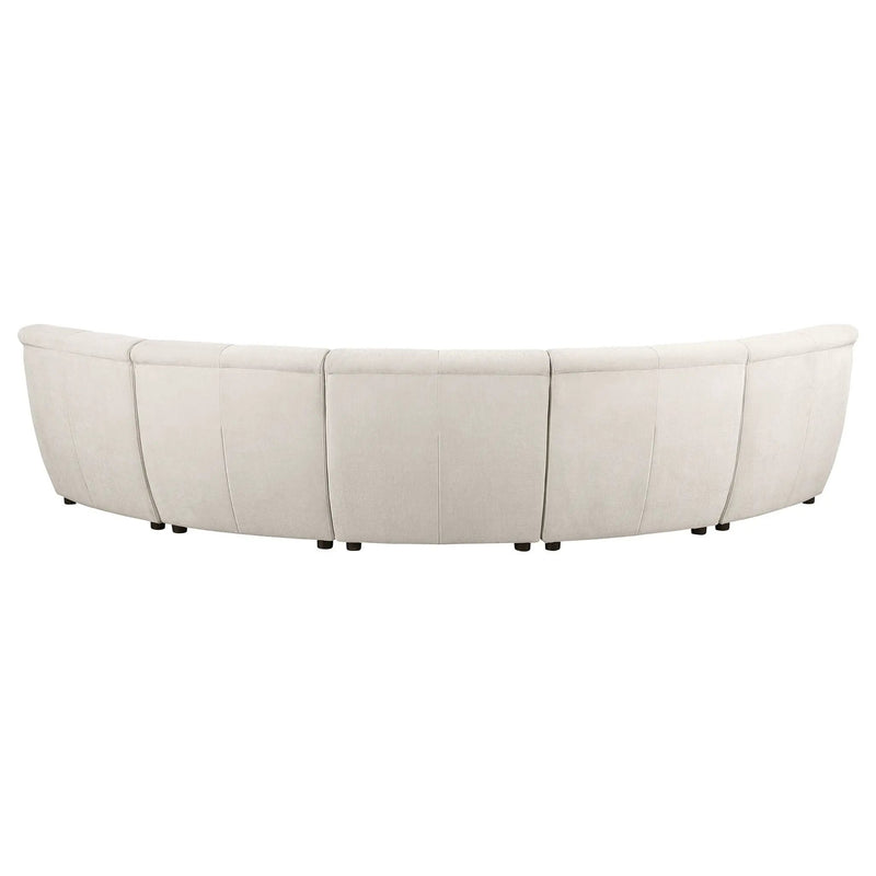 Oliver - 5 Piece Upholstered Sectional Sofa With Curved Silhouette - Ivory by HouseOfZazla