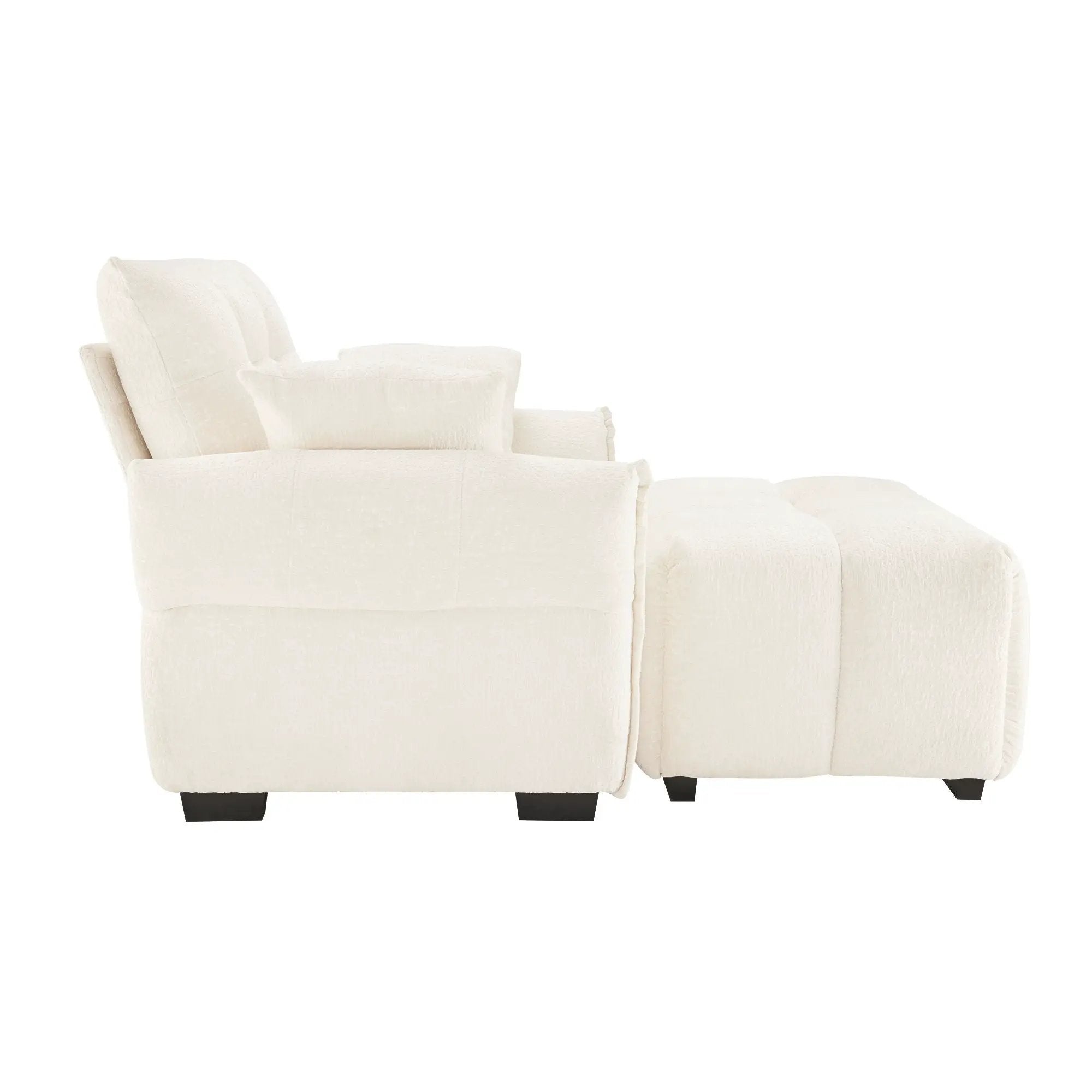 Ergonomic Single Seater Sofa With Ottoman, High Resilience Support Cushions by Unique Piece Furniture