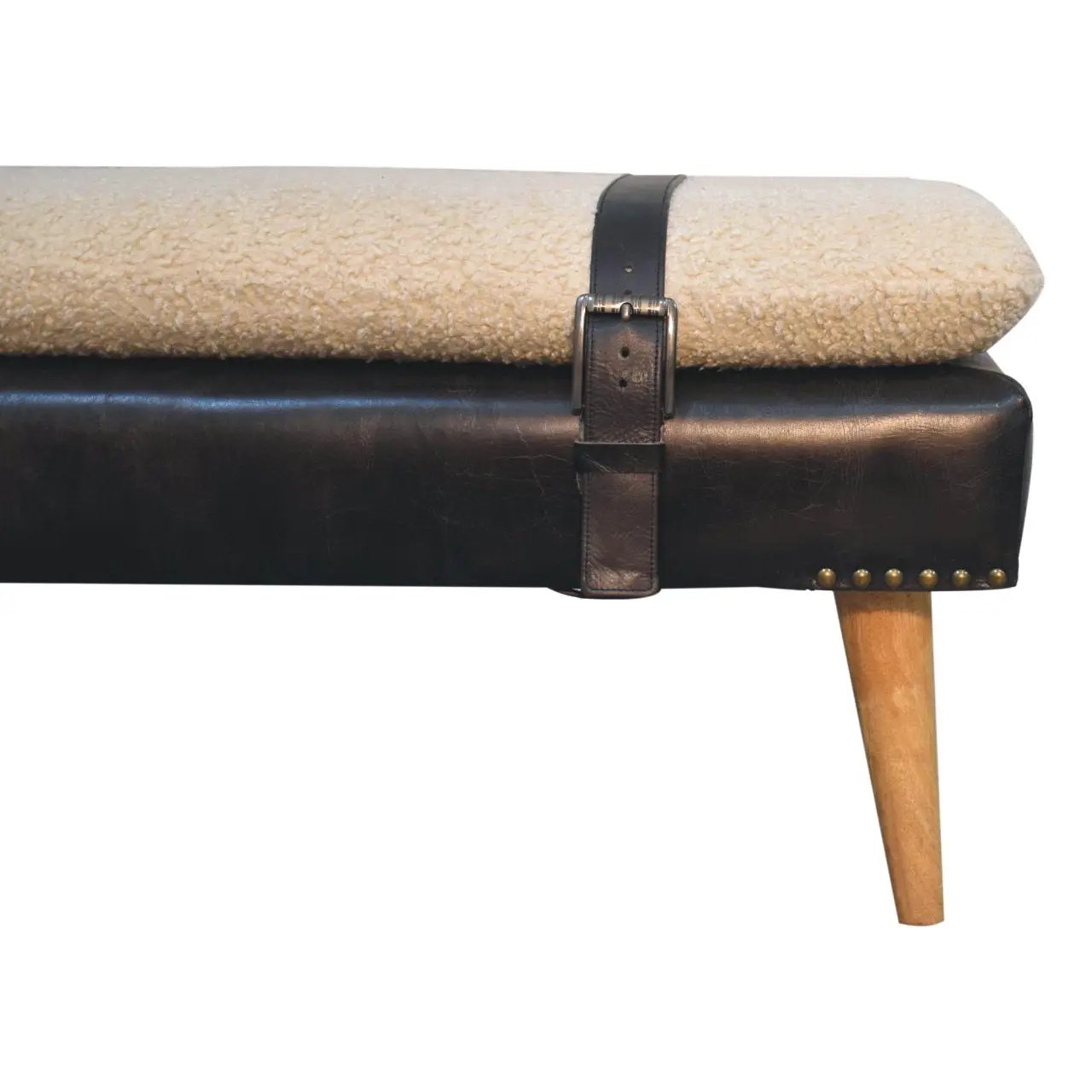 Bouclé Buffalo Hide Bench by HouseOfZazla