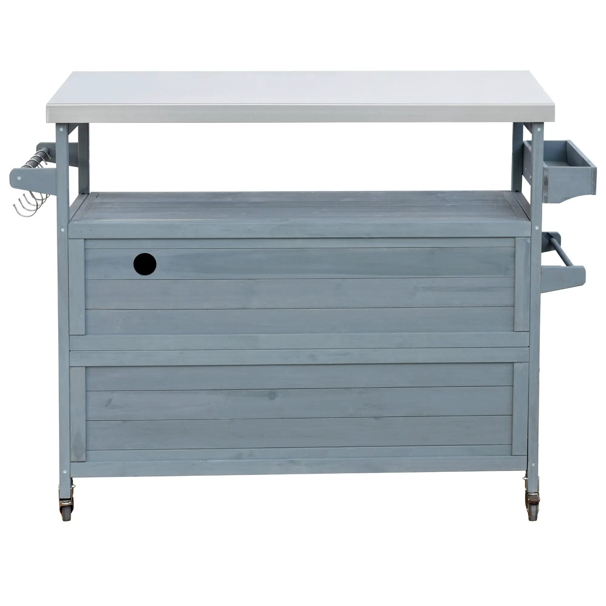 K&K Outdoor Kitchen Island, Rolling Bar Cart & Storage Cabinet by HouseOfZazla