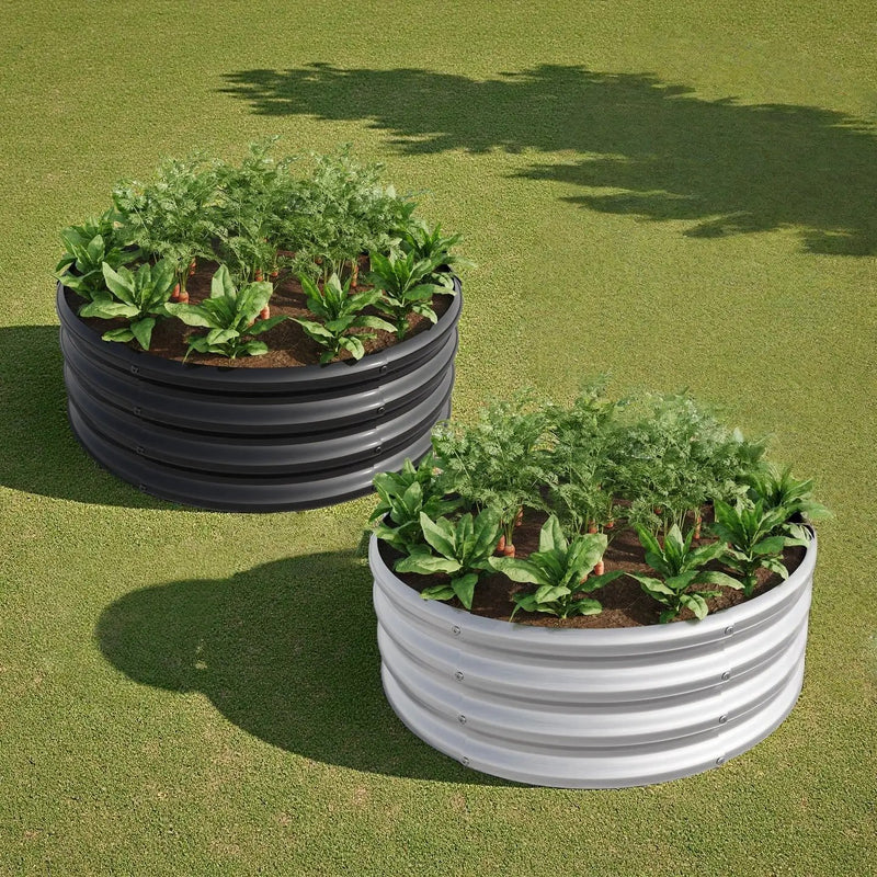 2PCS Tall Round Metal Raised Garden Beds by HouseOfZazla