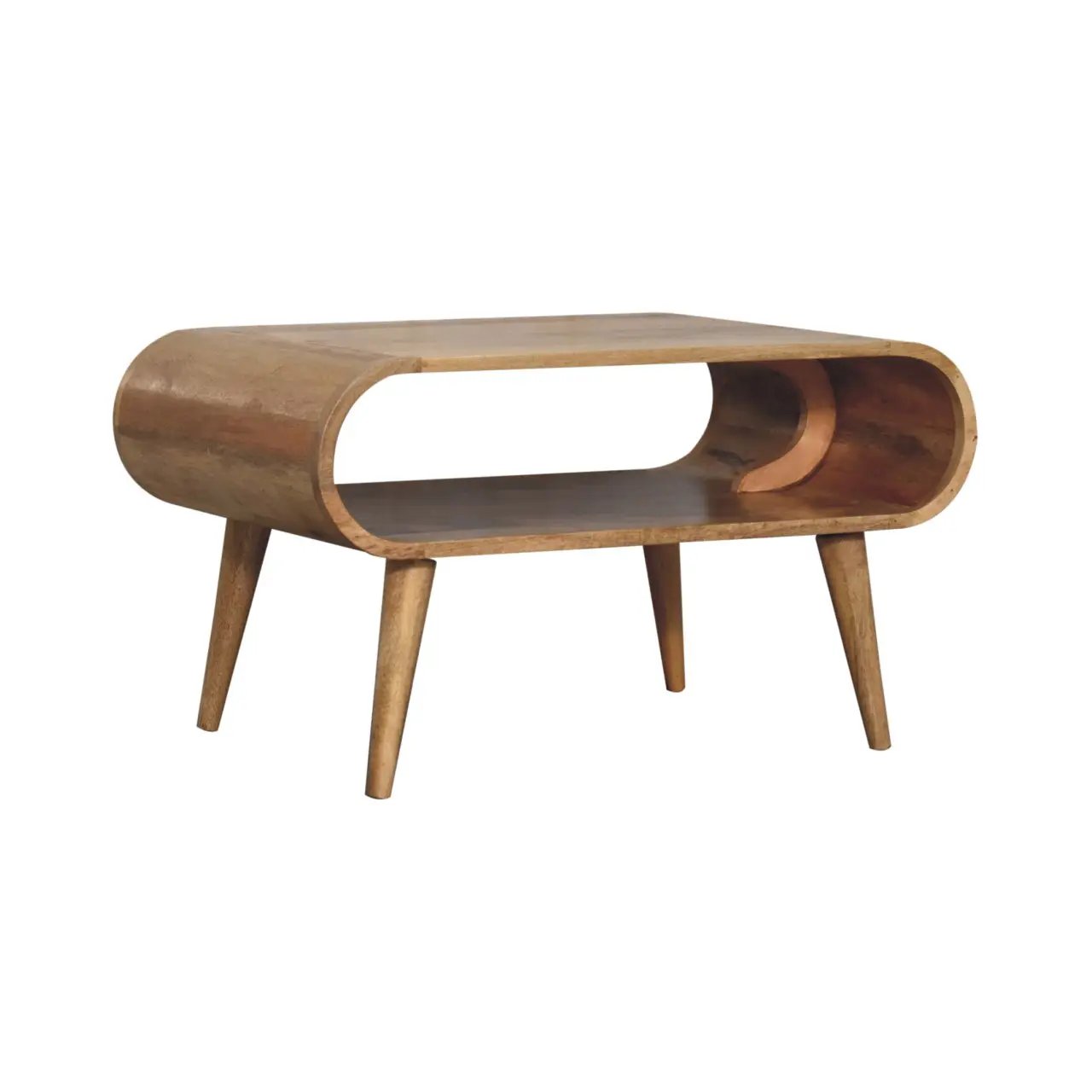 Solid Wood Open Oak-ish Coffee Table, Nordic Legs by HouseOfZazla