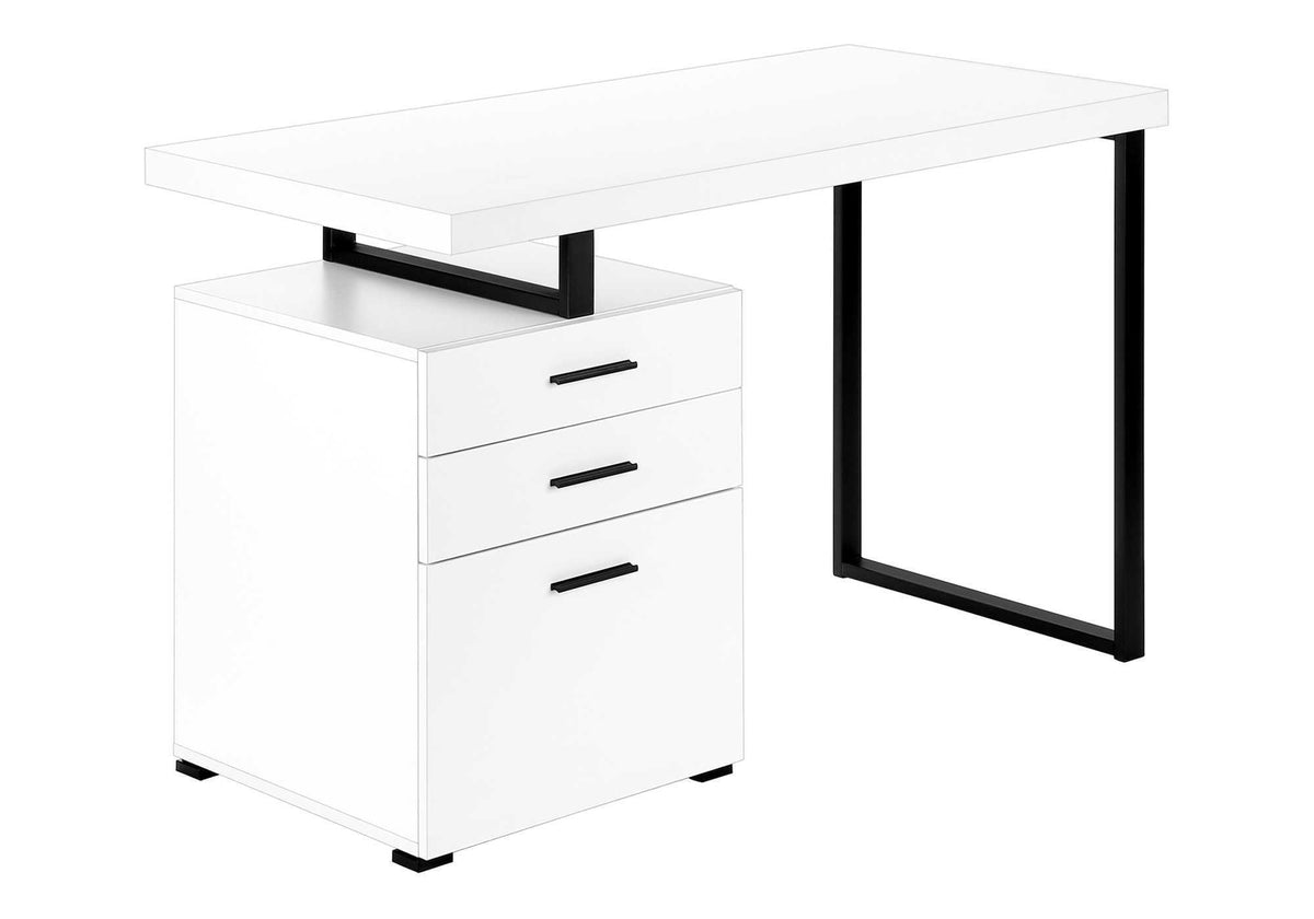 Reversible Computer Desk with Storage Drawers - Multiple Colors, photo 3 of 28