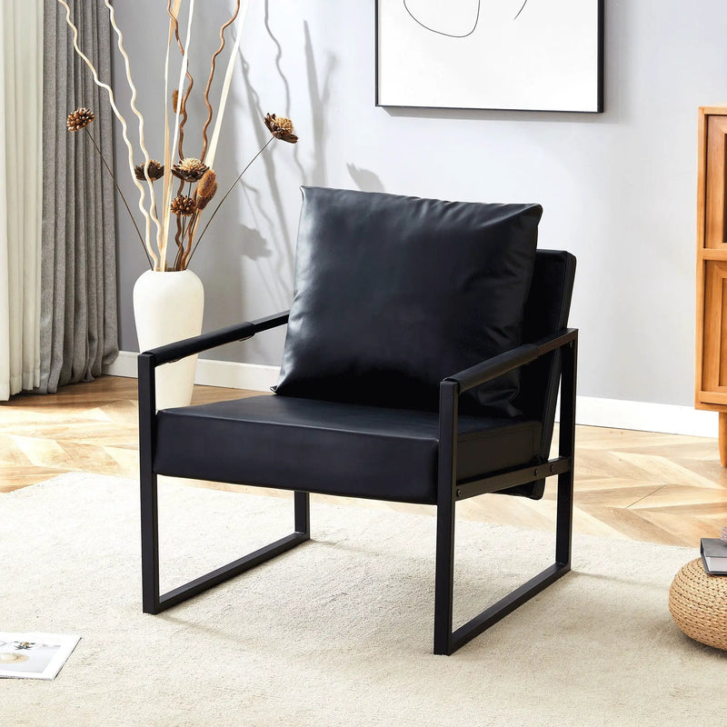 Classic Leather and Metal Frame Sofa by HouseOfZazla