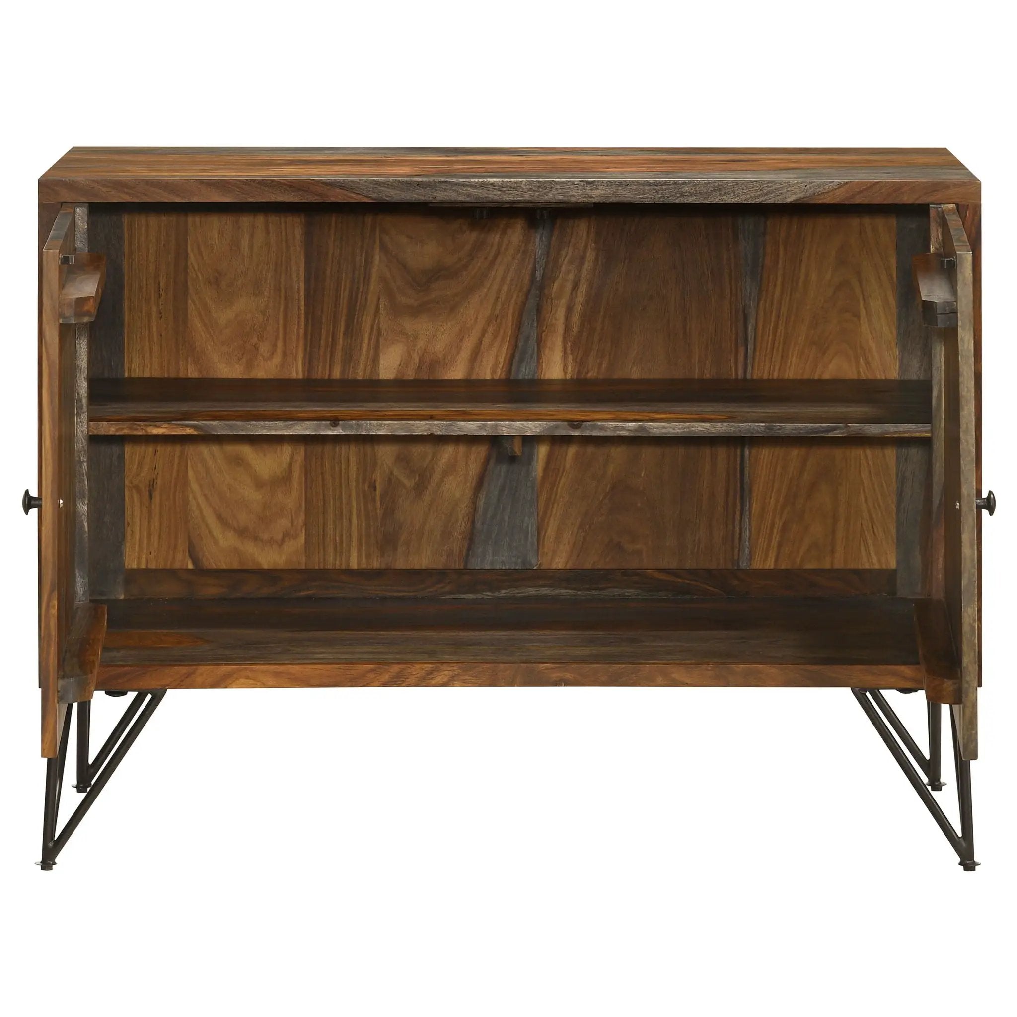 Macon 2-door Sheesham Wood Storage Accent Cabinet Grey by Unique Piece Furniture