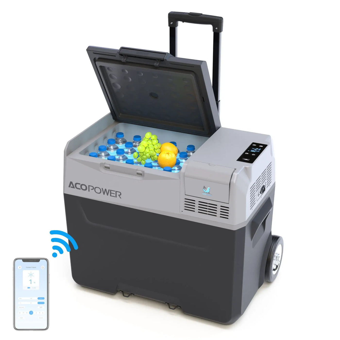 Car Freezer Portable Refrigerator Freezer With App Control And 6'' Off-Road Wheels, 12V, 45W Cooler Freezer, Low Noice by HouseOfZazla