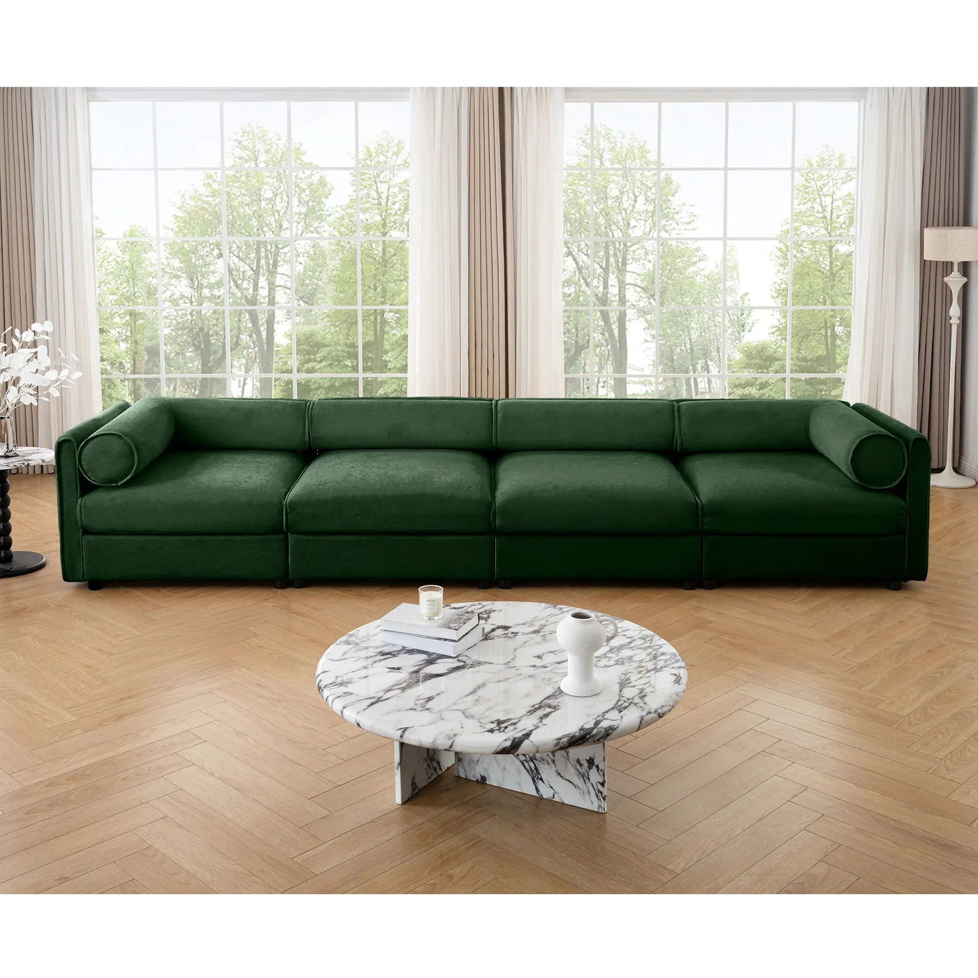 Stylish Sofa With Storage Seat And Cylindrical Backrest by HouseOfZazla
