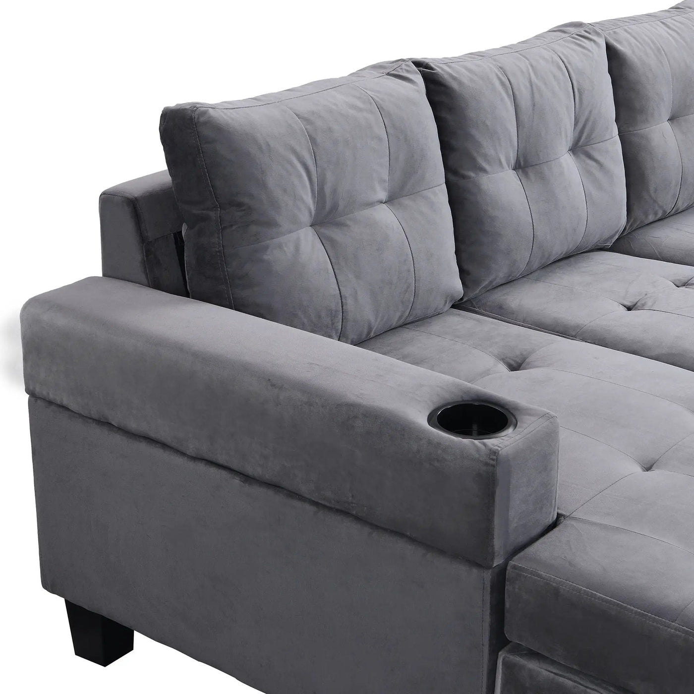 Modern Sectional Sofa Set With L Shape Chaise Lounge And Storage by HouseOfZazla