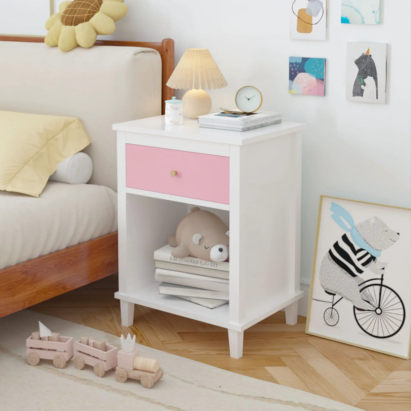 Nightstand With 1 Drawer 1 Shelf by HouseOfZazla