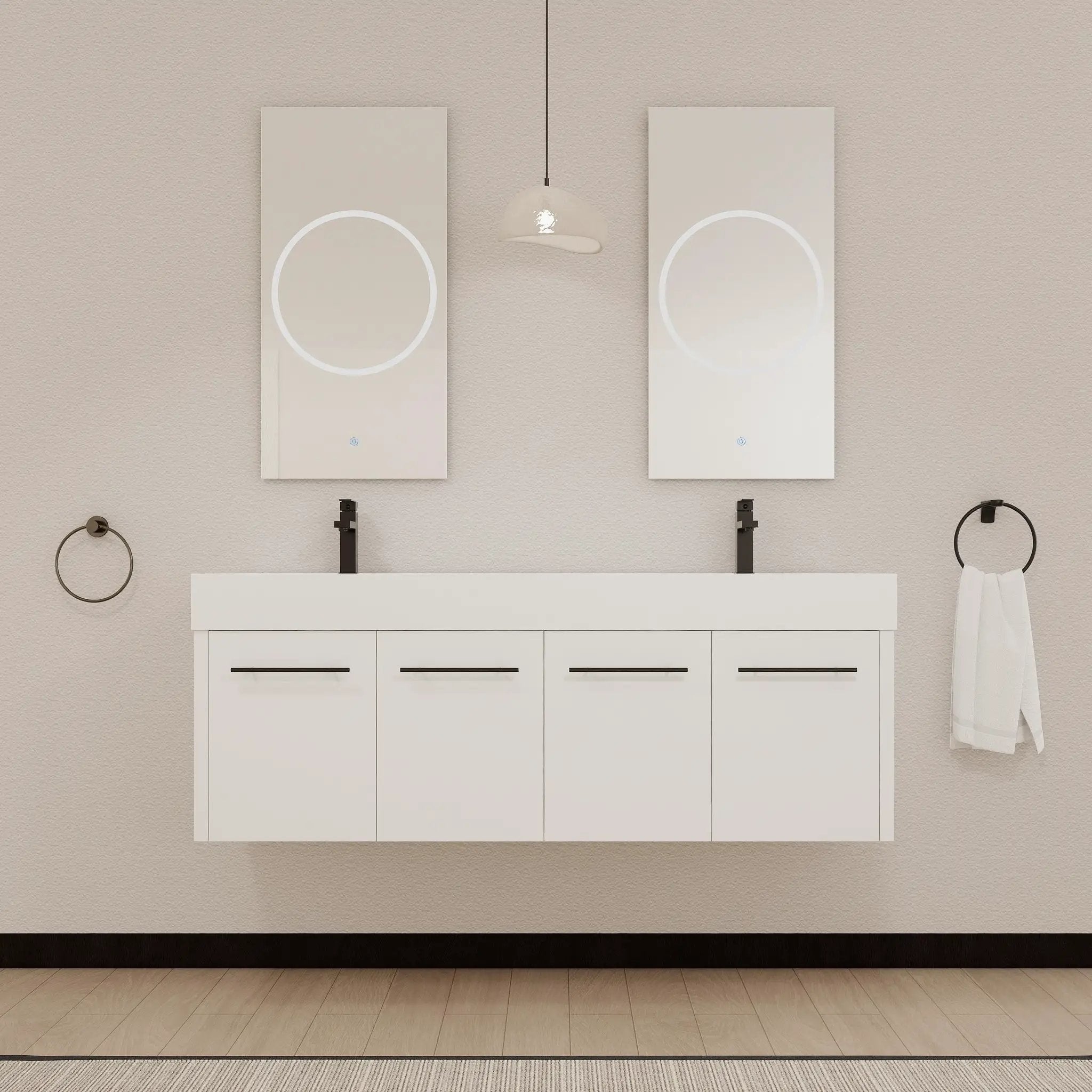 60 Inch Wall-Mounted Bathroom Vanity with Sink by HouseOfZazla