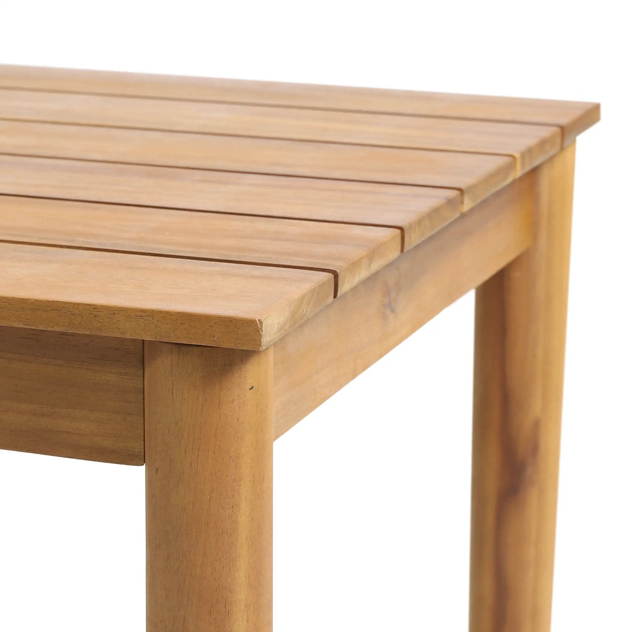 Acacia Wood Outdoor Set: 2 Club Chairs + Rustic Slat Side Table by HouseOfZazla