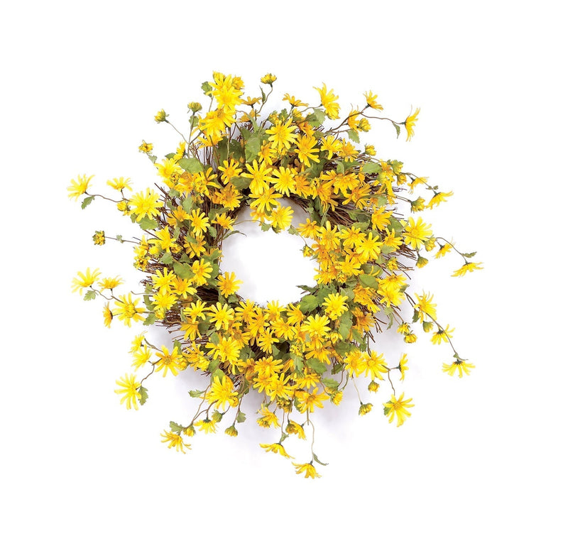 Yellow Daisy Floral Wreath 23"D, photo 2 of 3