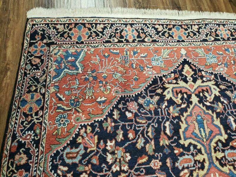 4.5' X 6.5' Handmade Antique Fine Indian Wool Rug Carpet Red by Jewel Rugs