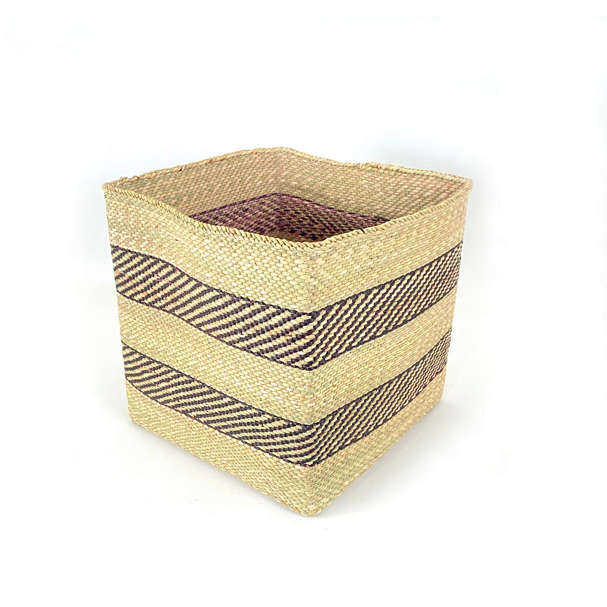 Square Natural  w/ Black Stripe Iringa Basket, photo 6 of 6