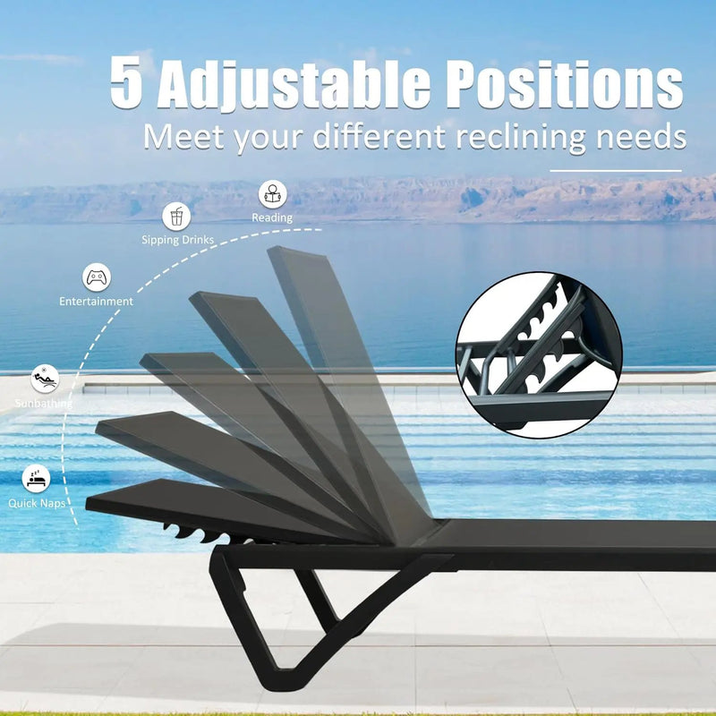 Pool Lounge Chairs Set of 2 with Side Table by HouseOfZazla