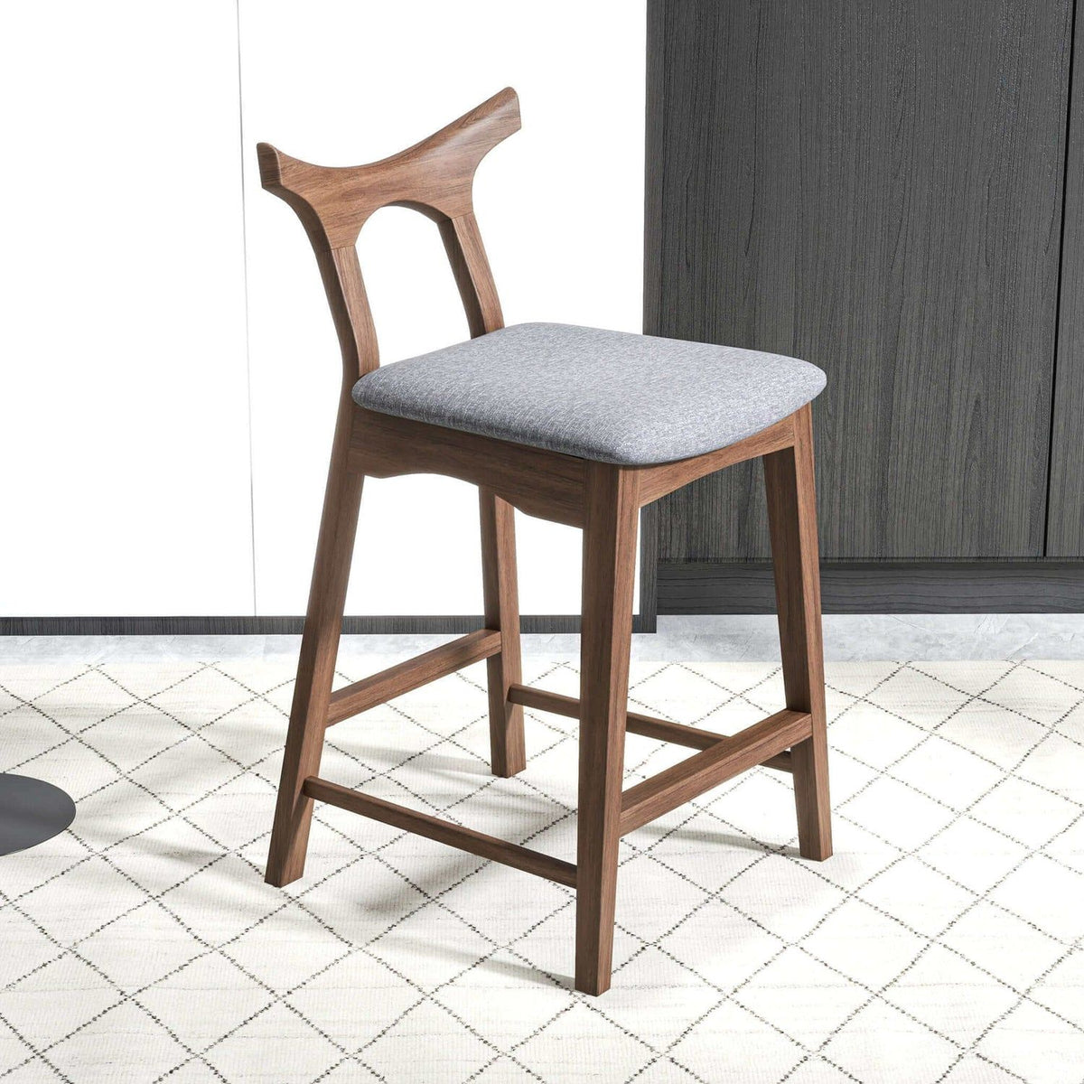 Upholstered Square Bar Chair Set with Solid Wood Frame - Dark Gray or Black, photo 6 of 19