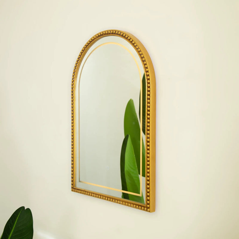 20'' Avri Mirror in Golden Beaded Retro Style by HouseOfZazla