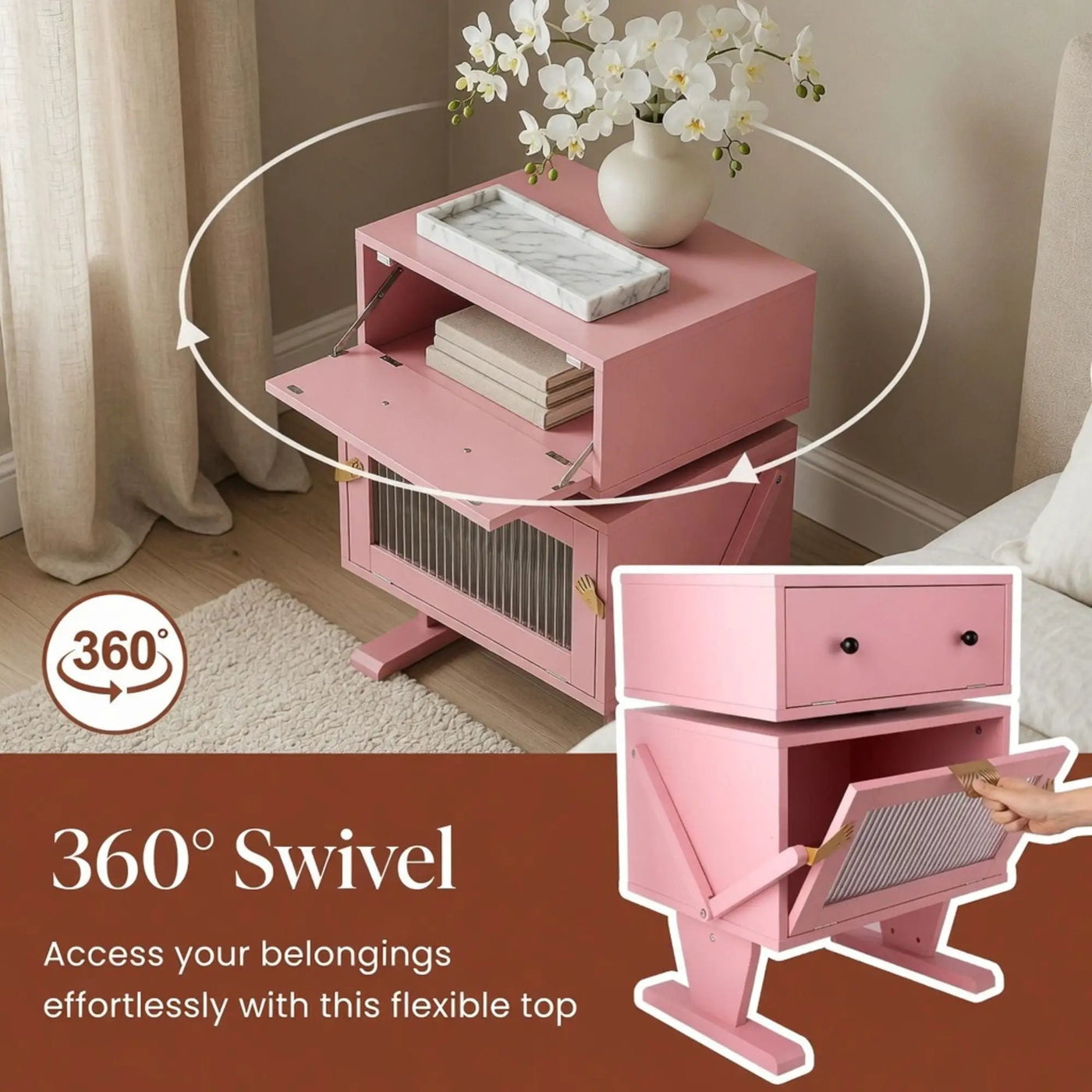 Robot LED Nightstand With 360° Rotating Drawer by HouseOfZazla