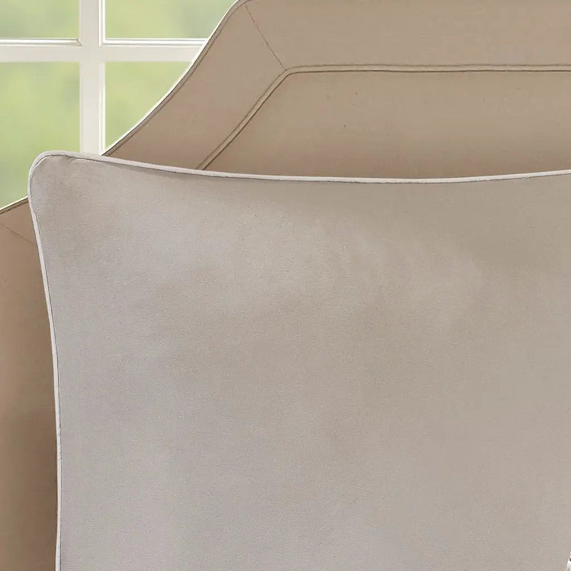Embroidered 8 Piece Comforter Set Neutral King by HouseOfZazla