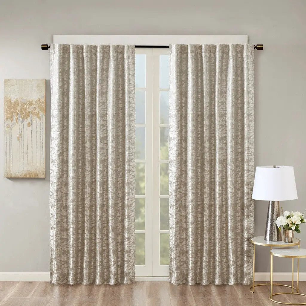 Jacquard Lined Total Blackout Rod Pocket/Back Tab Curtain Panel by HouseOfZazla